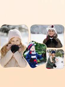 Cooraby 3 双儿童冬季手套厚羊绒保暖针织手套儿童防寒手套 - 彩色 - 查看 6