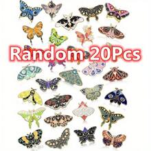 Set de 10 piezas/20 piezas de alfileres de solapa de esmalte con mariposas aleatorias - Alfileres de esmalte lindos para mochilas, alfileres de mariposa, alfileres de solapa para joyería de estilo steampunk para mujeres (colores/letras aleatorios)