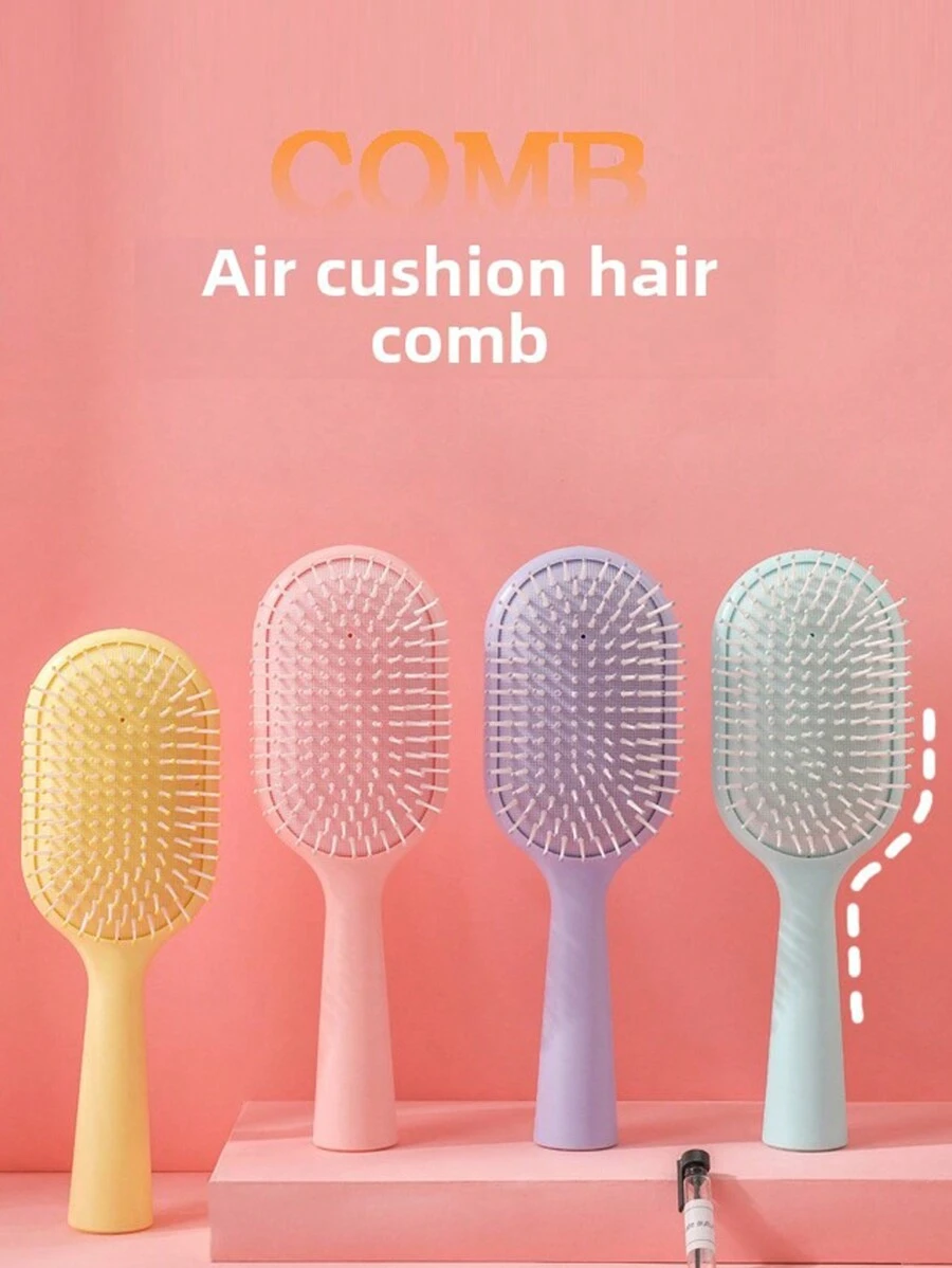 Lược massage đệm nhỏ màu Macaron tối giản, lược chải túi khí chăm sóc tóc tạo kiểu lược nhỏ gọn - Thích hợp sử dụng hàng ngày & ký túc xá - Nhiều màu - Xem 1