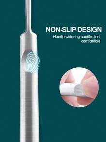 YUANDU 1/5 件不锈钢角质层去除器，银色死皮角质层推刀修剪器修脚指甲工具加厚凹柄推刀指甲工具，方便携带，带收纳盒