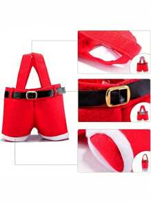 节日圣诞礼品袋：1/6 件圣诞老人裤子款式，小号，非常适合新年和圣诞节礼物 - 紅色 - 查看 4