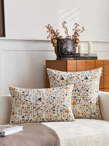 1pc/2pcs Set, Multi-Color Jacquard & Velvet Fabric Pillowcase (Pillow Insert Not Included), Bohemian Style Cushion Cover, Soft & Comfortable Velvet Pillowcase, Suitable For Sofa, Bedroom And Bedding Decor, All Season