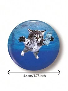 1 buc 4,4 cm/1,73 inch drăguț pisică model pin insignă, nasture broșă, potrivită pentru îmbrăcăminte, genți, rucsacuri, cadou amuzant pentru prieteni și familii