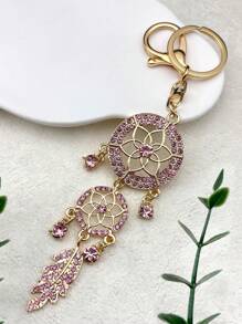 Dream Catcher Shiny Crystal Key Chain, Women Rhinestone Sparkling Key Holder, Dream Catcher Key Chain Charm For Car Bag Car Accessories Bag Charm School Cute Goth Y2k Bag Accessories Lanyards With Id Holder Car Accessories Bag Charms - Gold - View 2