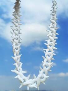 1pc Fashion Unisex Transparent Acrylic Geometric Spiked Chain Necklace With Stainless Steel Clasp, Suitable For Men's Daily Wear And Gift