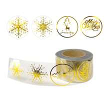 TYFYO 500pcs 1 Inch Round Transparent Merry Christmas Stickers Self Adhesive Holiday Stickers For Christmas Decor Wedding Party Cards Label,Christmas - Silver - View 6