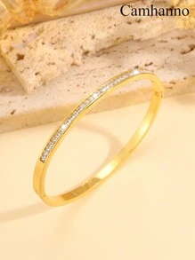 Camhanno 1/2/3/4/5 Chiếc Vòng Tay Bằng Thép Không Gỉ Vàng Sang Trọng Và Thanh Lịch, Nhiều Kiểu Vòng Tay Đơn/Kết Hợp, Tay Nghề Thủ Công Tinh Tế, Trình Bày Hoàn Hảo, Thích Hợp Để Đeo Hàng Ngày, Đeo Đi Tiệc - Vàng - Xem 24