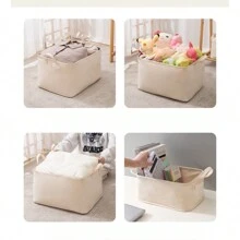 1 件帆布收纳篮，可折叠洗衣收纳盒，大容量洗衣篮，适用于衣柜、卧室、宿舍、公寓正装裤子鞋子牛仔裤靴子裙子 - 彩色 - 查看 9