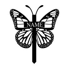 1pc Custom Angel Wings Paw Pet Memorial Garden Stake,Personalized Grave Marker Stake,Pet Cat Dog Memorial Yard Stake,Outdoor Garden,Custom Butterfly Cross Memorial Garden Stake,Custom Memorial Cross With Wings Metal Stake