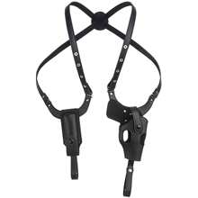 Ueasy 男士真皮肩套，采用优质哥伦比亚皮革，深层隐蔽携带，适用于1911手枪，兼容全尺寸枪支配件，配有可调节背带和高品质五金纽扣，适合万圣节服装、角色扮演等场合。