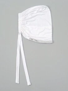 1 件女士时尚纯色水钻装饰穆斯林头巾，百搭围巾头巾，适合日常佩戴 - 11-02-白色 - 查看 3