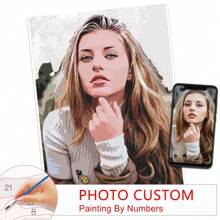 Photo Customization Paint By Number Canvas Painting Kits Drawing On Canvas Coloring Picture By Numbers Colorful Canvas Living Room Decoration High-Quality,Stylish Custom,Personalized,Unique Ideal Gifts For Her Boyfriend,Girlfriend For Valentine's Day,For Anniversaries,For Weddings Living Room,Home - Black - View 1