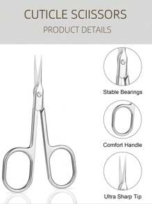专业修指甲和修脚剪刀 1 件 超精细容量 不锈钢弧形刀片尖头角质层剪刀 适用于指甲护理和专业用途 - 彩色 - 查看 3