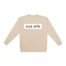 Unisex Streetwear Crewneck Sweatshirt YOUR ART - 米色 - 查看 2