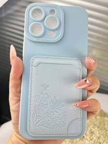 全新蓝色液体油彩瞳孔 TPU 防震+蓝色印花卡夹手机壳保护套适用于 iPhone 11/12/13/14/15/16/Pro Max - 藍色 - 查看 5