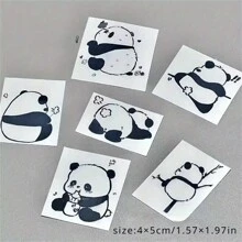 1 pieza Pegatina de metal con diseño 3D lindo de panda de alta gama - Pegatina decorativa impermeable y de dibujos animados para teléfonos móviles y computadoras (el material de metal reflejará la luz)