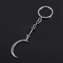 1 pieza Llavero de Anime Biohazard 8 Vampire Moth Girl Hoz, Accesorios de Cosplay de Halloween Hoz en Forma de Luna para Mujer, Accesorios para Mochila, Bolso, Coche, Accesorios Góticos Lindos Y2k, Portaidentificaciones con Cordón