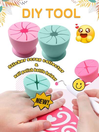 Craft Vinyl Weeding Waste Collector Ring | Portable Hand Held Vinyl Waste Collector Ring, Vinyl Silicone Weeding Tool HTV Craft Adhesive Paper | Anti-Spill Air Lock Suction Vinyl Weeding Tool Holder | Weeding Tool For Vinyl Heat Transfer, HTV Craft And Adhesive Paper Holder | Portable Heat Press Accessories And Supplies