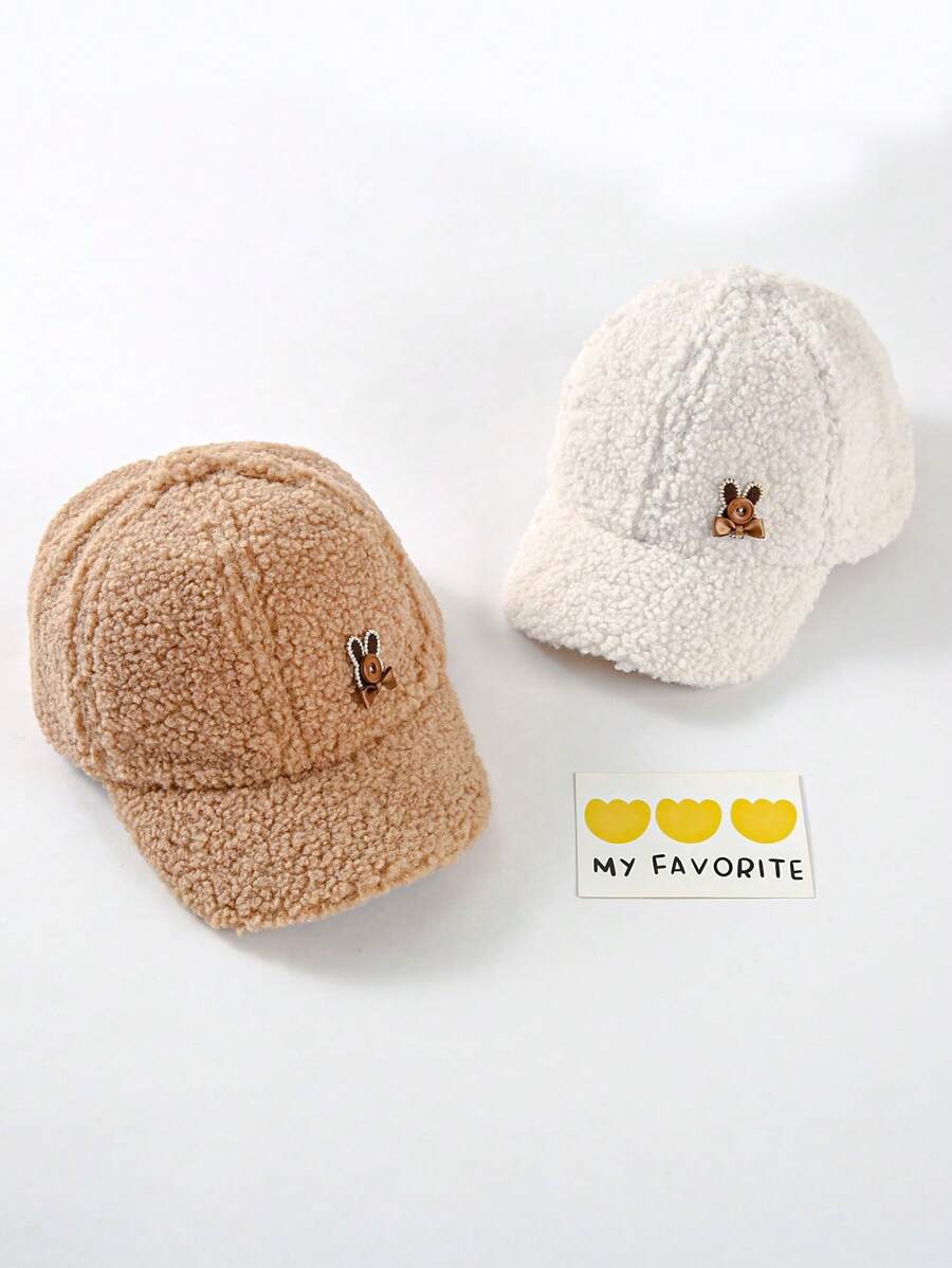 1pc Winter Unisex Kids Baseball Cap, Fleece Lined Casual Outdoor Warm