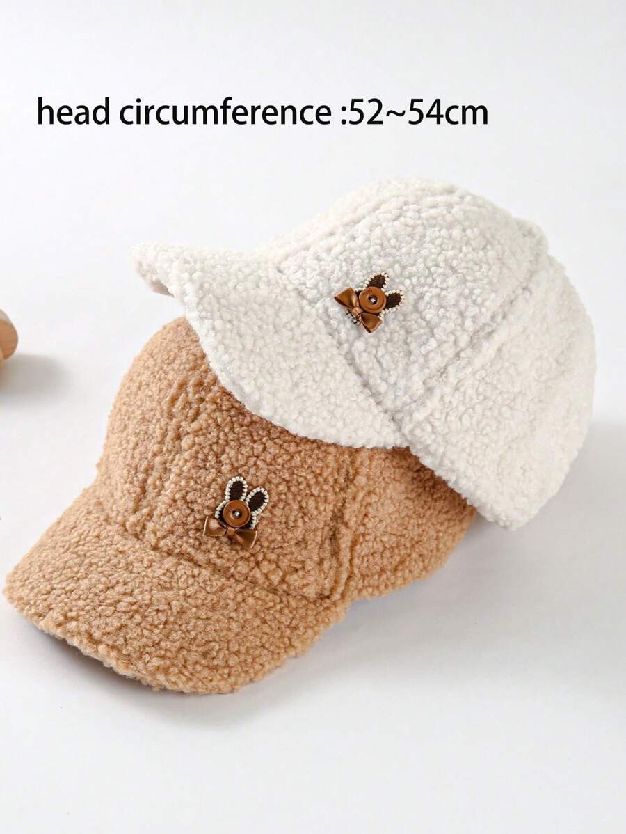 1pc Winter Unisex Kids Baseball Cap, Fleece Lined Casual Outdoor Warm