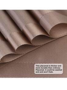 6 Piezas Manteles Individuales De Pvc Tapetes Antideslizantes Para La Mesa Lavable - Caqui - Ver 2