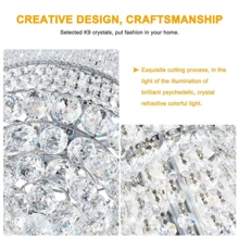 23 Inch 13 Light Empire Style Crystal Chandelier, High Ceiling Chandelier - Silver - View 9