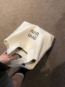 Dedoo 2024新款女士休闲大容量手提包，舒适肩带，便携式腋下通勤包 - 白色 - 查看 6