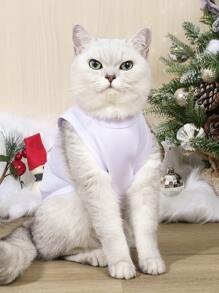 2pcs/Set Santa Claus & Fair Isle Print Anti-Flea, Shed-Reducing, Insulating & Breathable Vest For Cats & Dogs, Indoor & Outdoor Use