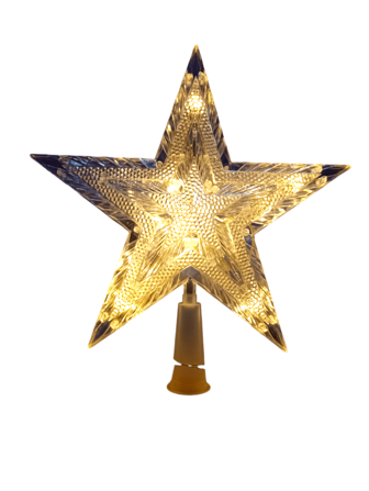 Estrella O Punta De Árbol Navideño 21 cm Altura 18 Luces Led bicolor Y/O calido decoración, navidad