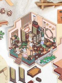 3 miếng dán phong cảnh 3D Infeel.Me, phong cảnh tre, miếng dán trang trí thu nhỏ thủ công DIY - Nhiều màu - Xem 3