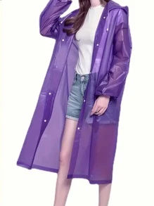 Long EVA Unisex Raincoat, Thickened Waterproof Rain Coat, Women Men Hooded Raincoat,Waterproof, Windproof, Quick-Dry, And Breathable - Ideal For Cycling, Hiking, And Outdoor Adventures, Back To School Supplies