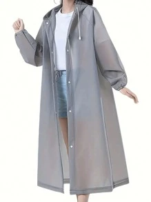 Long EVA Unisex Raincoat, Thickened Waterproof Rain Coat, Women Men Hooded Raincoat,Waterproof, Windproof, Quick-Dry, And Breathable - Ideal For Cycling, Hiking, And Outdoor Adventures, Back To School Supplies