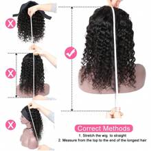 Headband Wig Human Hair Deep Wave Curly Headband Wig None Lace Front Wigs Human Hair Glueless Curly Headband Half Wigs For Women 200% Density Natural Color