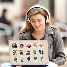 122 miếng dán Vinyl chống thấm nước họa tiết hoạt hình dễ thương dành cho đi bộ đường dài và thể thao, thích hợp dán chai nước, máy tính xách tay, điện thoại, ván trượt, đàn ghi ta, hành lý, sổ lưu niệm, mũ bảo hiểm, đồ trang trí tiệc cho trẻ em, thanh thiếu niên và người lớn - Nhiều màu - Xem 6