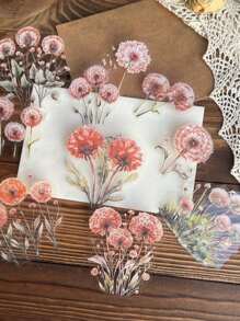 10 张/包复古大尺寸贴纸套装：蒲公英、贝壳光泽、闪光效果，适用于日记、剪贴簿、装饰和 DIY - 彩色 - 查看 8