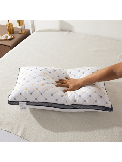 1pc Premium Hotel Pillow, Quilted, Machine Washable, High Quality, Side/Back Sleepers, Business Home view 3