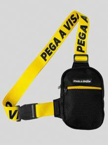 Pega A Visao Shoulder Bag Mini Crossbody Bag Black Yellow Strap + Men's Bucket Hat Catch The Eye - 黃色 - 查看 6
