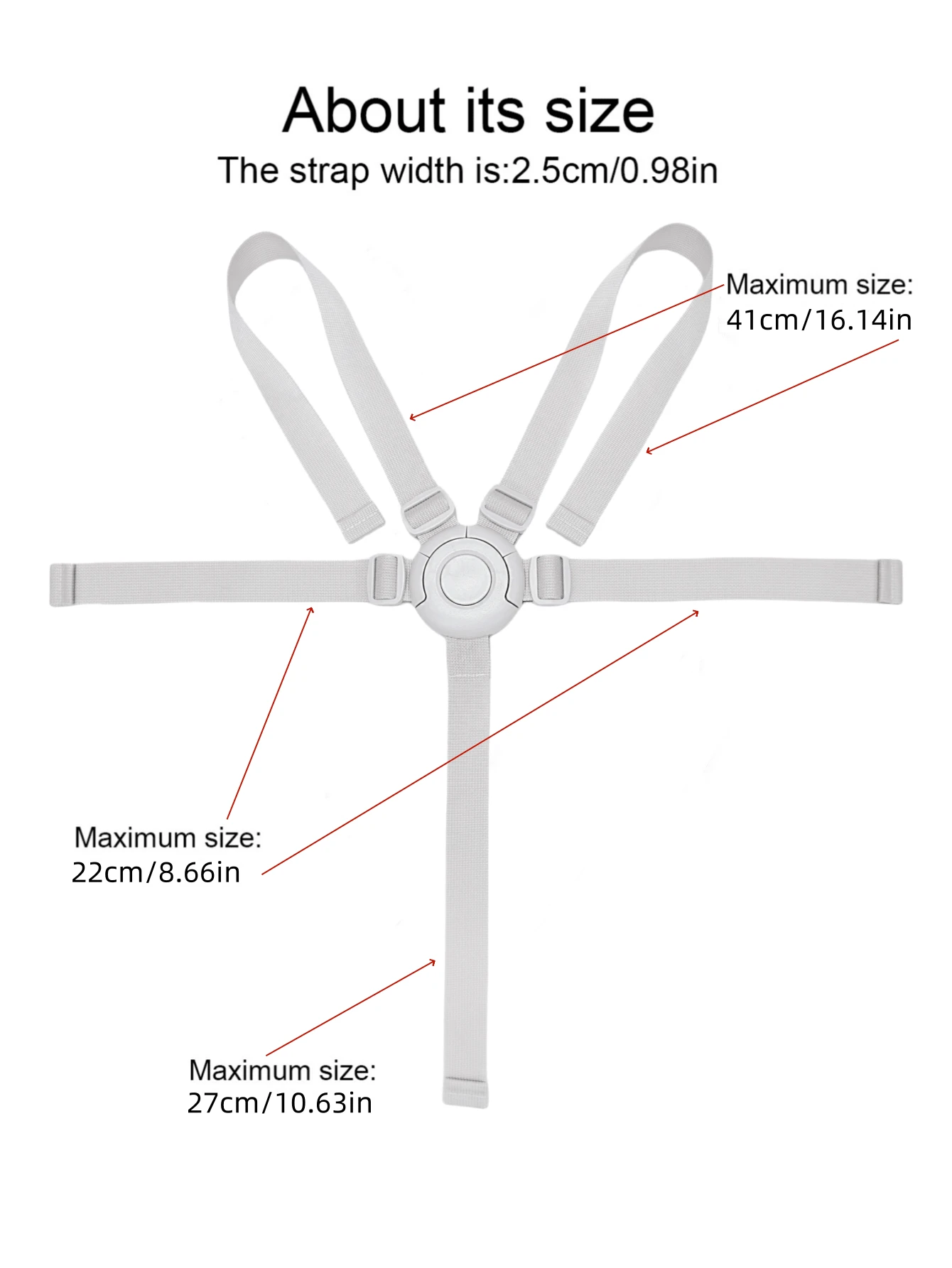 Baby High Chair 5-Point Safety Harness For Stroller, Pram, Infant Car ...