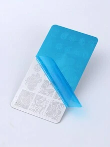 1 khuôn dập móng nghệ thuật họa tiết Paisley, thiết kế hoa lá Totem, khuôn bằng thép không gỉ, dụng cụ tự làm móng nghệ thuật. - Bạc - Xem 5