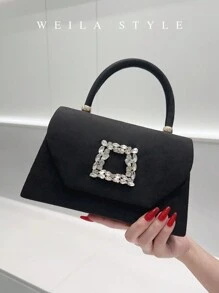 Versatile New Fashion Clutch Bag For Women, Elegant Rhinestone Decor Evening Bag For Formal Dress, Wedding, Bridesmaid