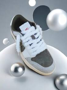 New Fluffy Shoelaces For Sneakers, Cute Ins Style Plush Round Shoelaces For Casual Canvas Shoes, Warm Winter Daily Wear
