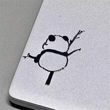 1 pieza Pegatina de metal con diseño 3D lindo de panda de alta gama - Pegatina decorativa impermeable y de dibujos animados para teléfonos móviles y computadoras (el material de metal reflejará la luz)