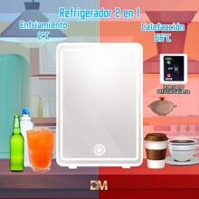 Mini Skincare Fridge With Dimmable LED Light Mirror, Portable Refrigerator, Heater, Cooler
