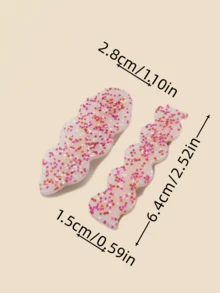 2 kẹp tóc mái chấm bi nhiều màu bằng axetat dùng cho tiệc tùng đường phố, đa năng để sử dụng hàng ngày - nhiều màu - Xem 6