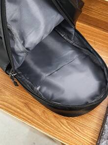 新款时尚简约男士 PU 胸包，大容量休闲斜挎单肩包，适合户外旅行、购物、男女通用礼物 万圣节圣诞节冬季圣诞礼物 男士包 男士包 斜挎包 侧包 男士笔记本电脑礼物 时尚休闲感恩节秋季钱包 节日收纳包 斜挎包 腰包 腰包 骑行包 腰包 男士礼物 黑色包 徒步旅行 学生 多功能便携式 爸爸礼物 男朋友礼物 度假 - 黑色 - 查看 7