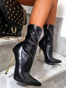 SERGIO TODZI Women's Fashion Pointed Toe High Heel Ankle Boots - Black - View 4