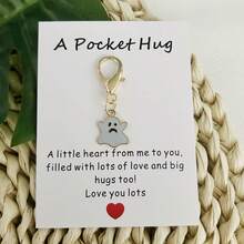 1 chiếc móc khóa Mini Ghost bằng hợp kim kẽm, móc khóa mặt dây chuyền dễ thương có hình ôm túi đầy cảm hứng, phụ kiện túi xách - Không tráng phủ, Không dệt, Trắng/Xám - trắng - Xem 2