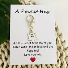 1 chiếc móc khóa Mini Ghost bằng hợp kim kẽm, móc khóa mặt dây chuyền dễ thương có hình ôm túi đầy cảm hứng, phụ kiện túi xách - Không tráng phủ, Không dệt, Trắng/Xám - trắng - Xem 5