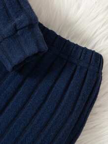 Bộ quần dài tay phối màu đơn giản cho bé trai - Màu xanh hải quân - Xem 4