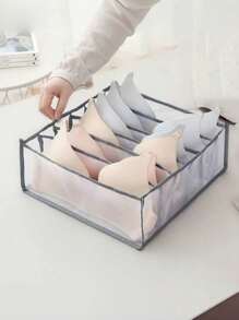 1 件/2 件白色/灰色/米色/粉色内衣收纳盒 - 6 格内衣收纳盒、可折叠内衣隔层收纳盒、衣柜收纳隔层、家用胸罩抽屉收纳盒